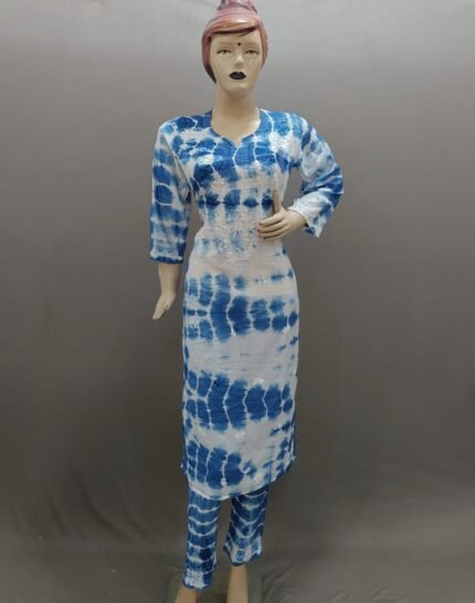 Chikankari Chanderi Silk Tie And Dye Set