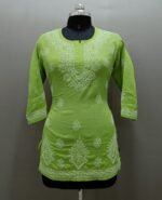 Chikankari Cotton Short kurti