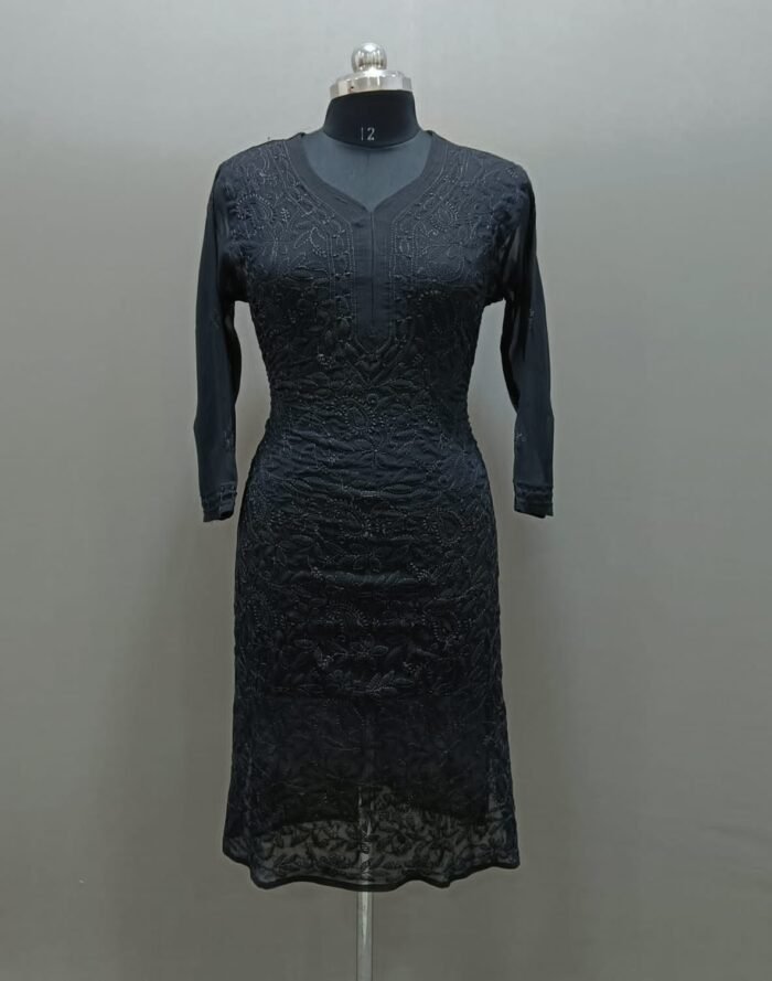 Chikankari Georgette Kurti With Resham Work