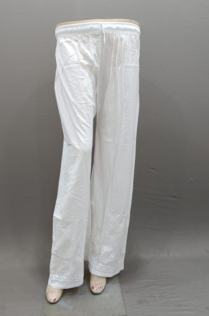 Chikankari Hand Work Cotton Palazzo
