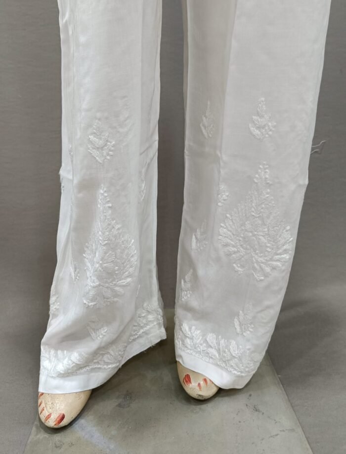 Chikankari Hand work Reyon Palazzo