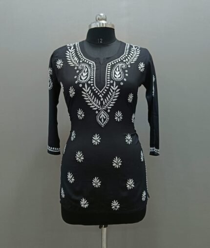 Chikankari Modal Short Kurti
