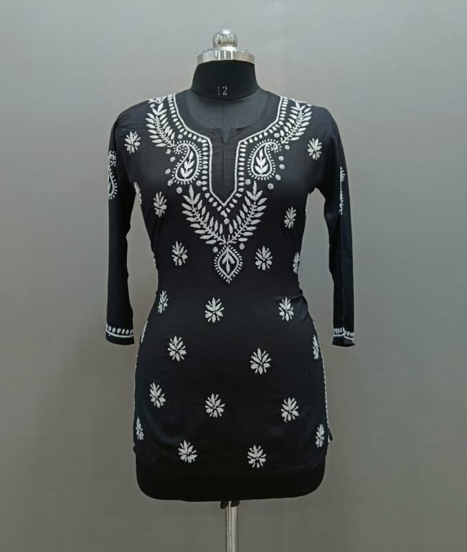 Chikankari Modal Short Kurti