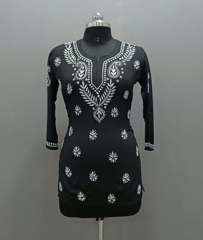 Chikankari Modal Short Kurti