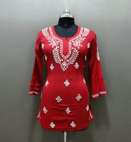 Chikankari Modal Short kurti