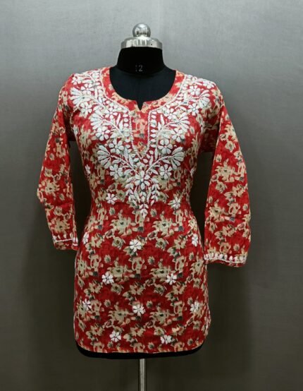 Chikankari Mul Cotton Short Top