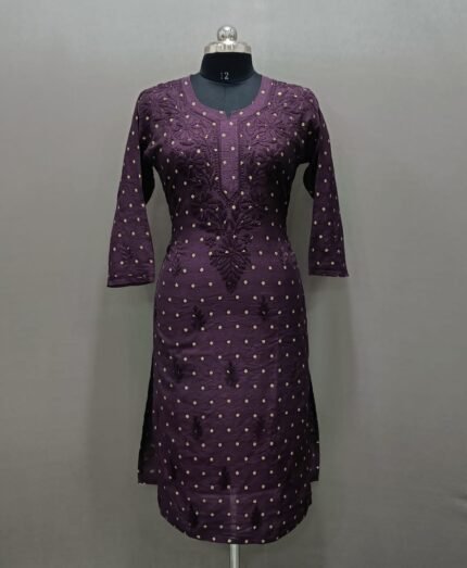 Chikankari Premium chanderi kurti