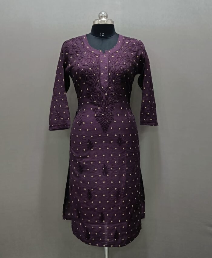 Chikankari Premium chanderi kurti