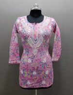Chikankari Printed Mul Cotton Short Top