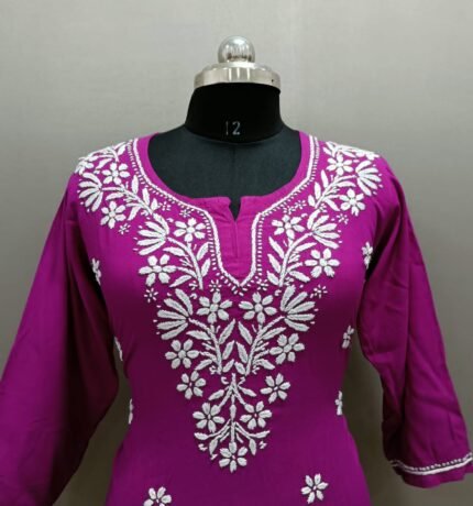 Chikankari Rayon Short Top