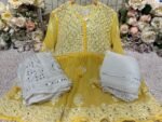 Chikankari Short Gown mirror set