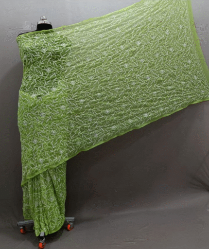 Georgette saree with beautiful tepchi work in new shades