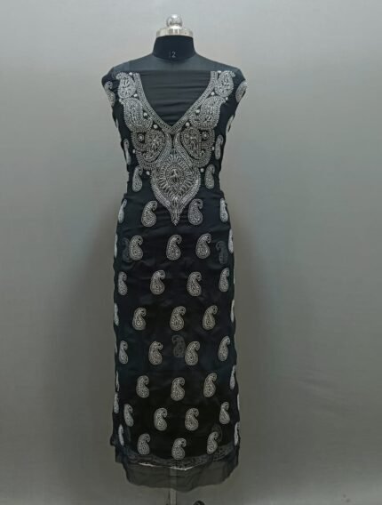 Unstiched Chikankari Three Piece Suit Set Booti Jaal Work