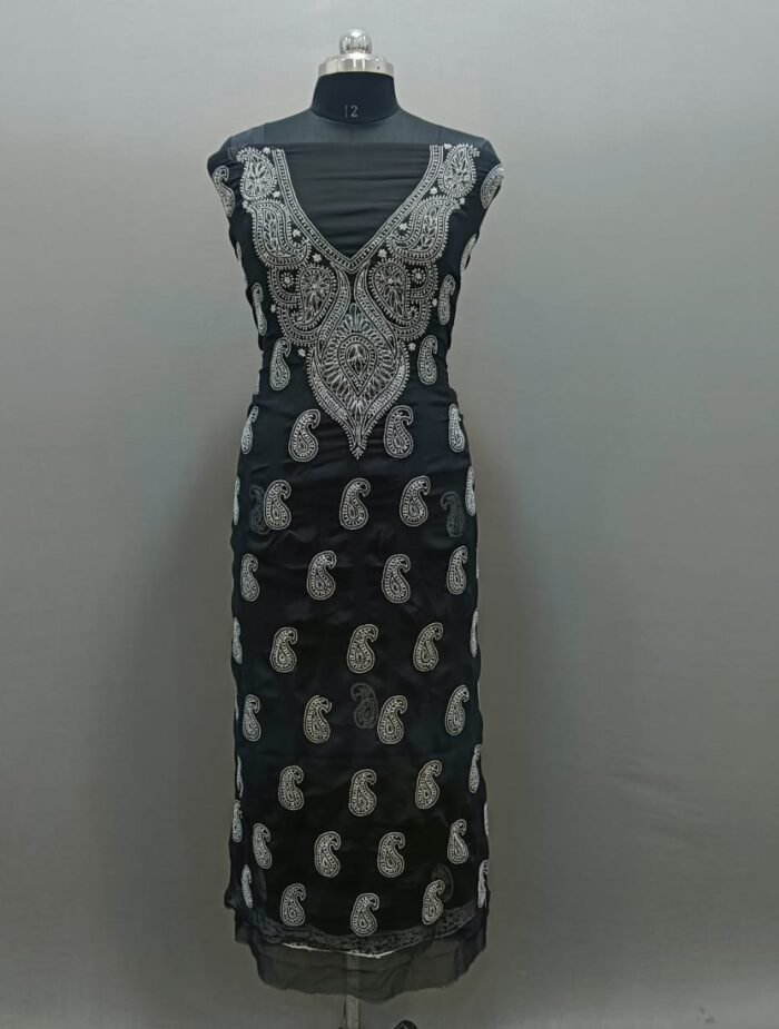 Unstiched Chikankari Three Piece Suit Set Booti Jaal Work