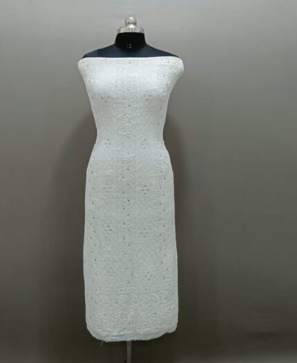 Unstiched Chikankari Three Piece Suit Set Gala Booti Work